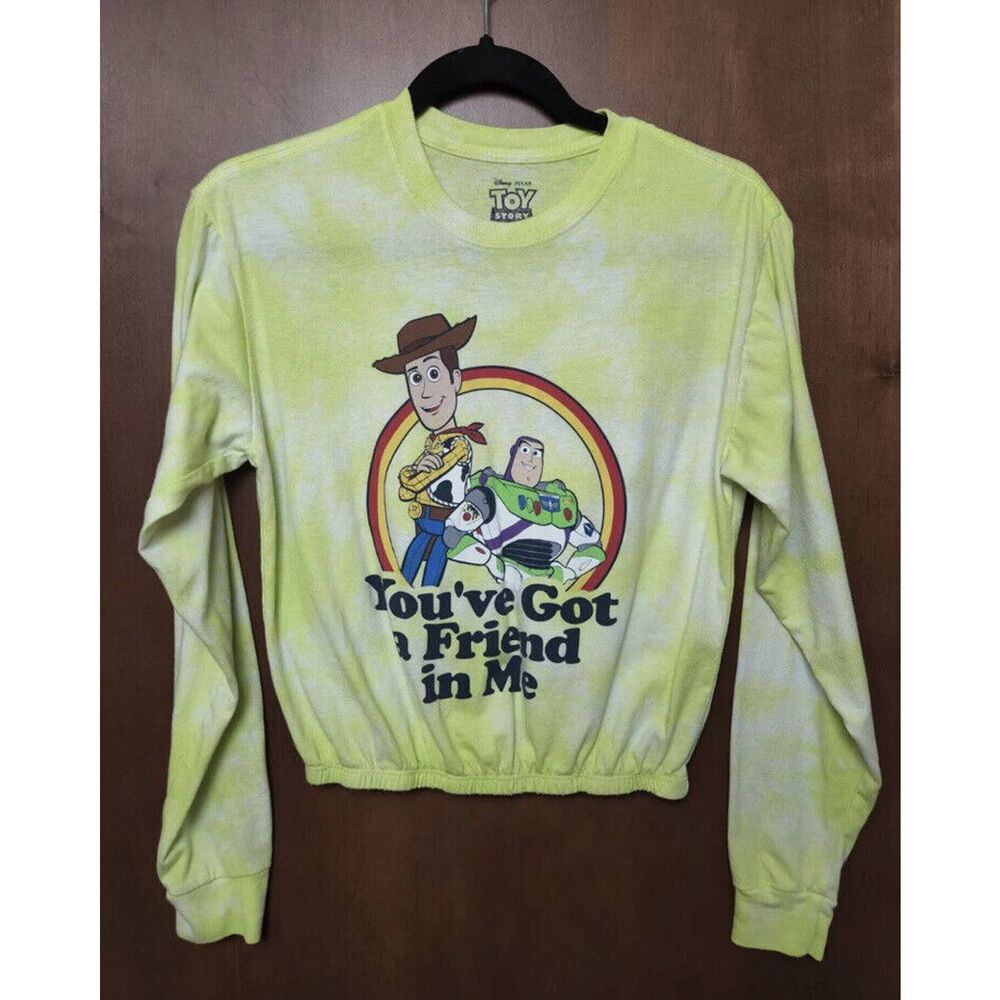 Disney Toy Story Womens Long Sleeve XXL You've Got a Friend In Me Yellow Tie Dye
